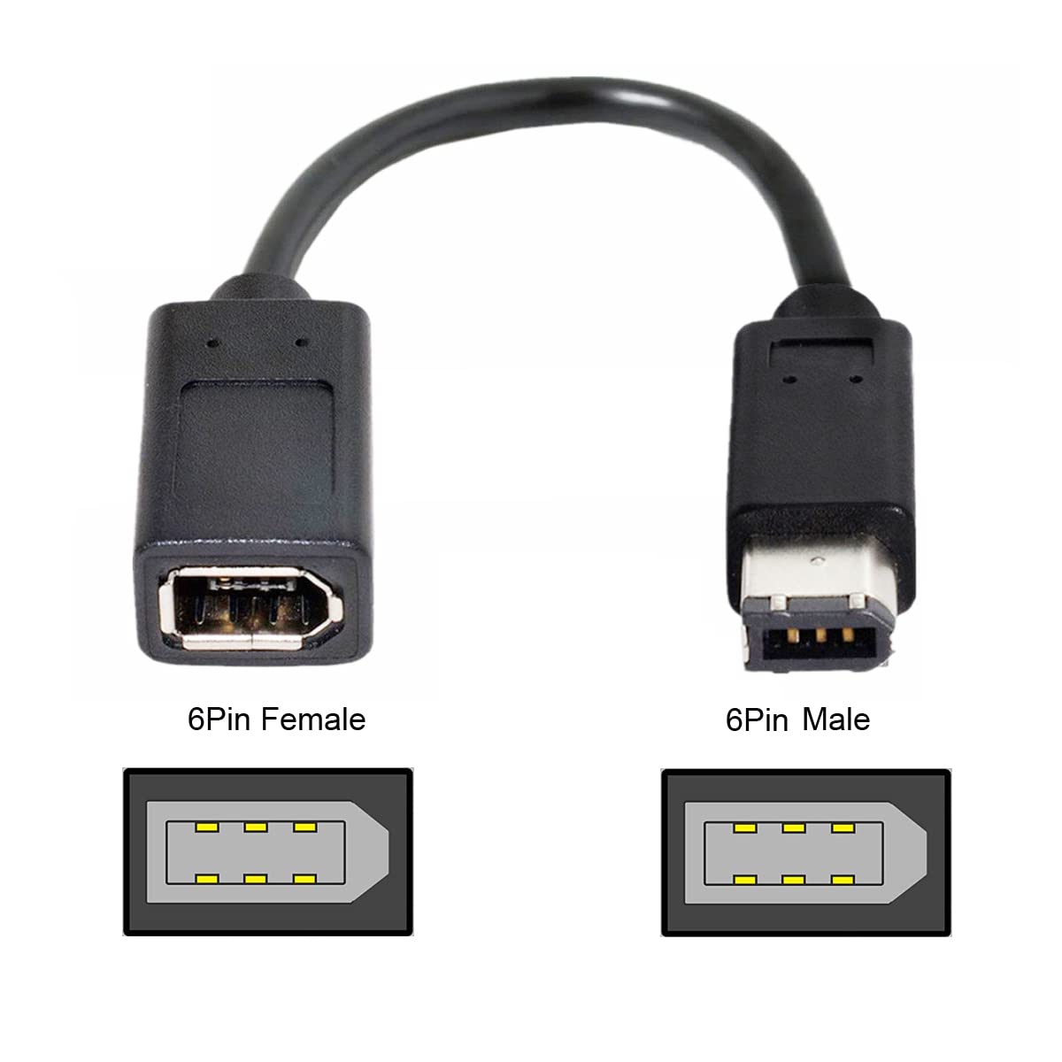 Amazon.com: CY IEEE 1394 6Pin Female to 1394a 6Pin Male Extension